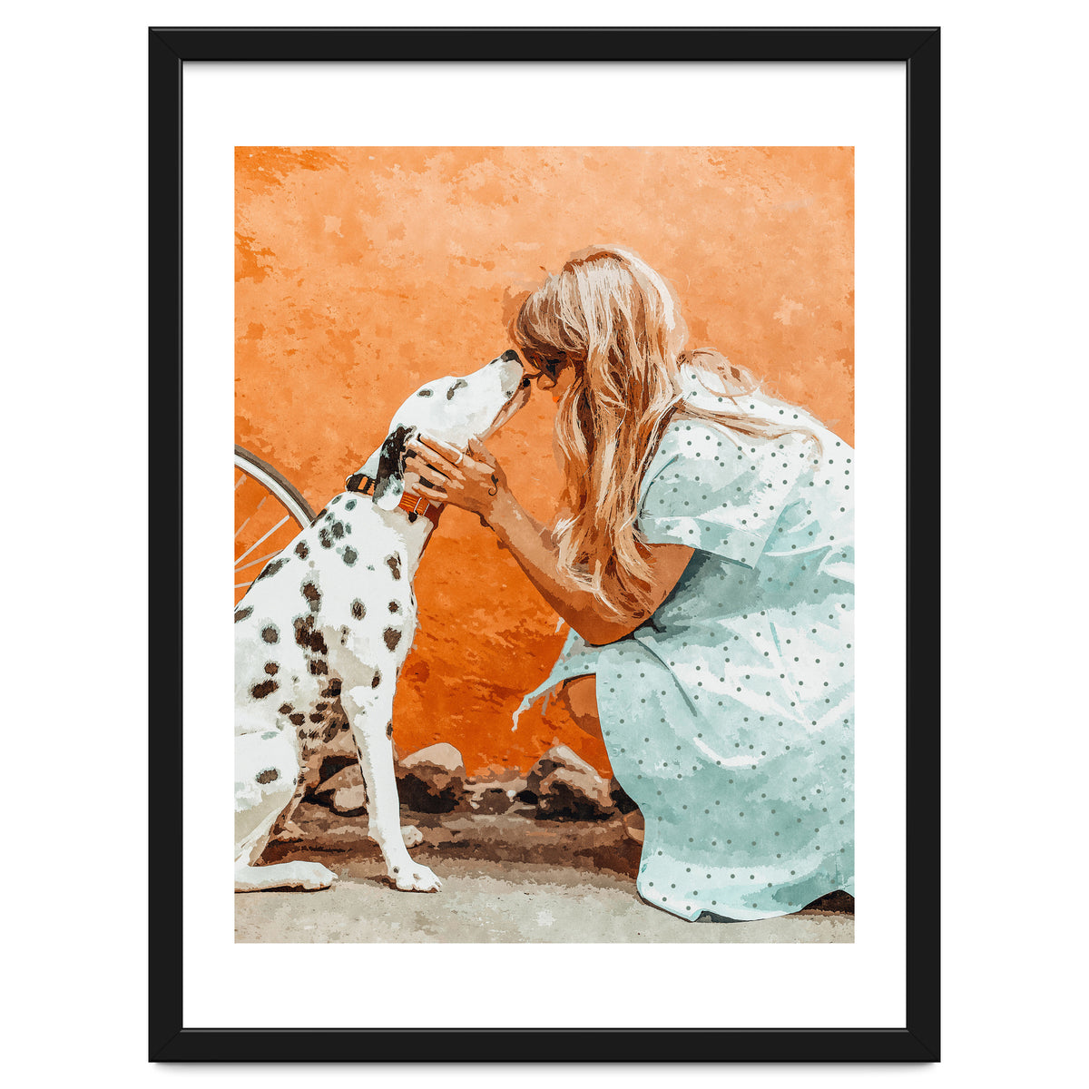 Pet Bound | Dalmatian Dog Lover Friendship Companion | Modern Bohemian Woman Puppy Animals Love
