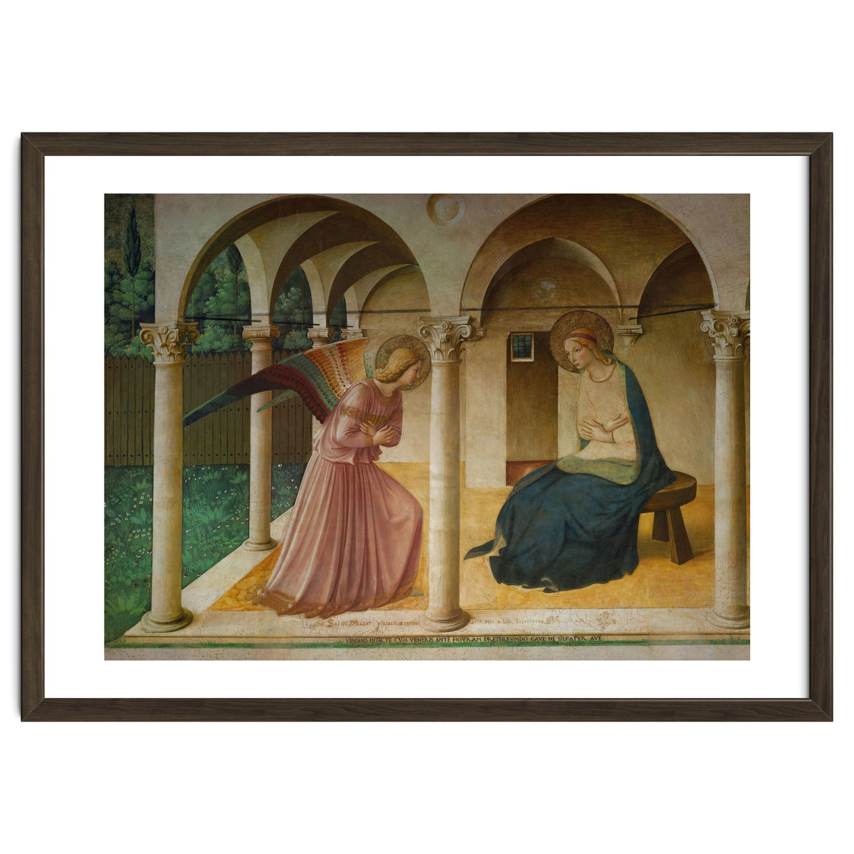 The Annunciation. Fresco in the former dormitory of the Dominican monastery San Marco, Florence.