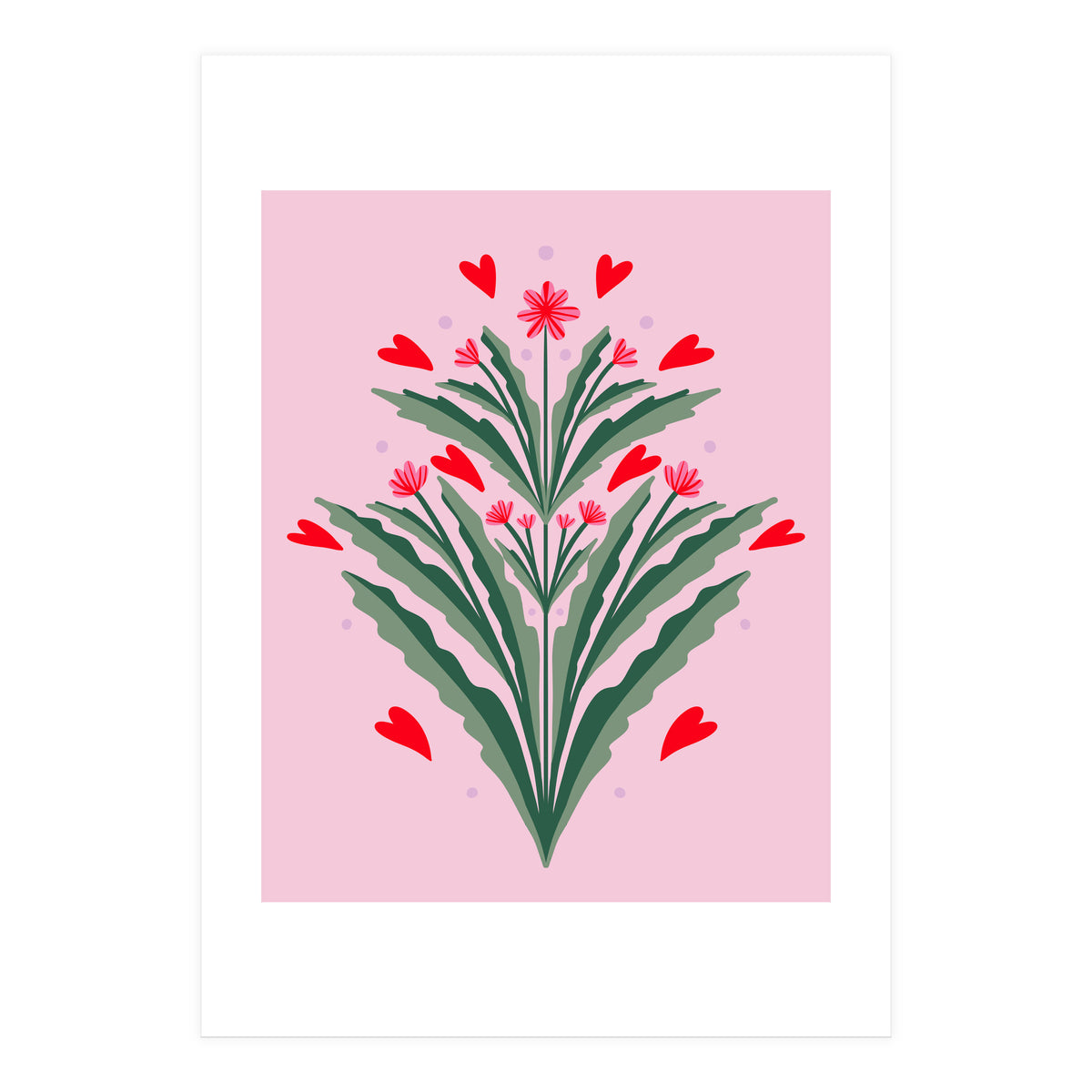 Hearts And Flowers Sum (Print Only)