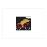 Cartoon Dog Marty cycling with Pizza (Print Only) thumbnail