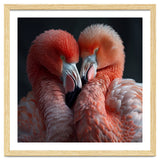 Two Flamingos Together Showing Affection thumbnail