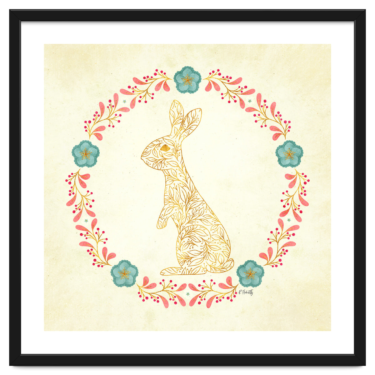 Floral Rabbit Wreath
