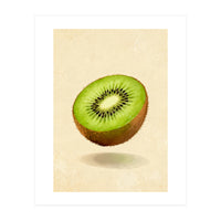 Kiwi Slice, Watercolor Fruit, Fresh Green Art (Print Only)