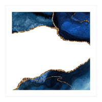 Navy & Gold Agate Texture 25  (Print Only)