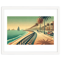 Vintage Coastal Promenade Poster