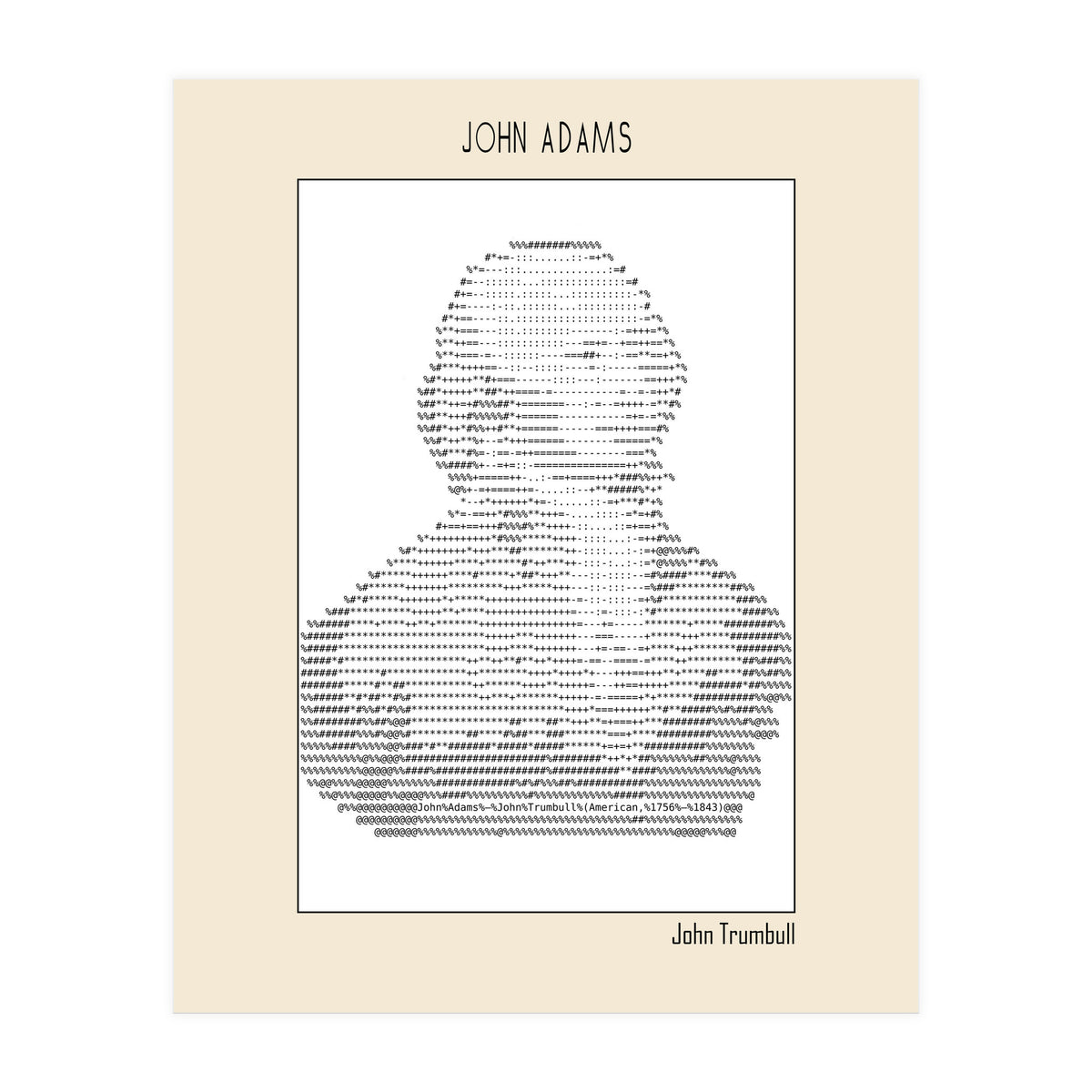 John Adams – John Trumbull (ascii Art) (Print Only)