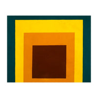 JOSEF ALBERS - HOMAGE TO THE SQUARE DARK GREEN YELLOW ORANGE BROWN  (Print Only)