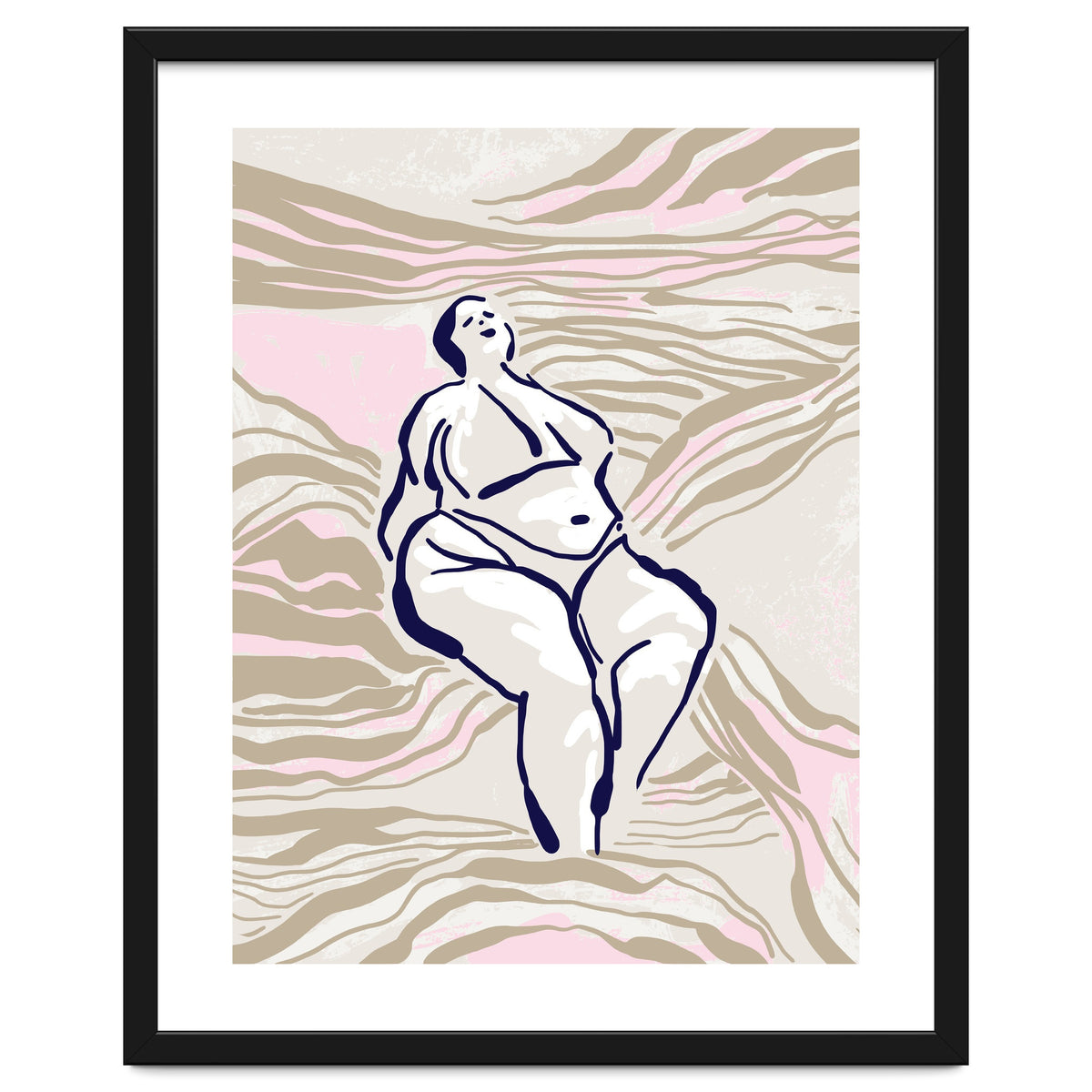 Follow the lines Serene woman in the water