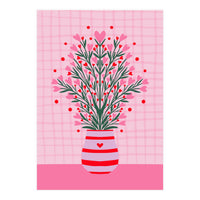 Heart Flowers Vase (Print Only)