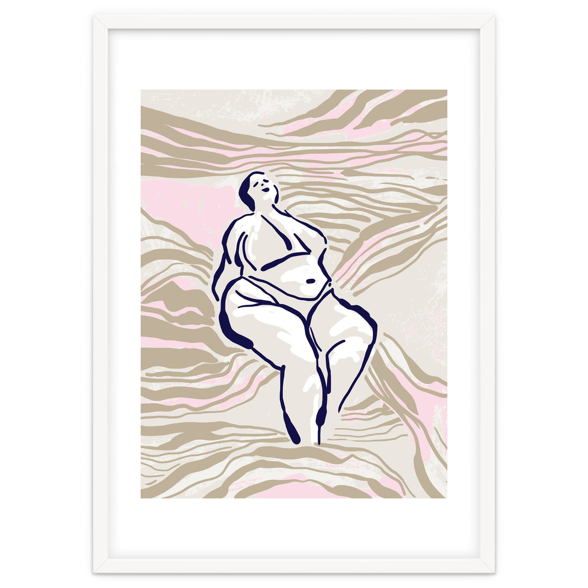 Follow the lines Serene woman in the water