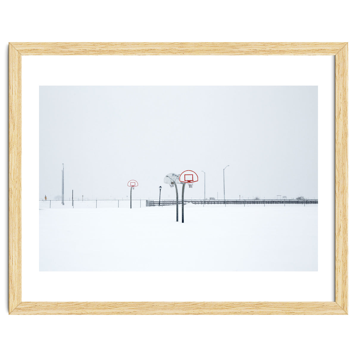 Snow-covered Basketball court