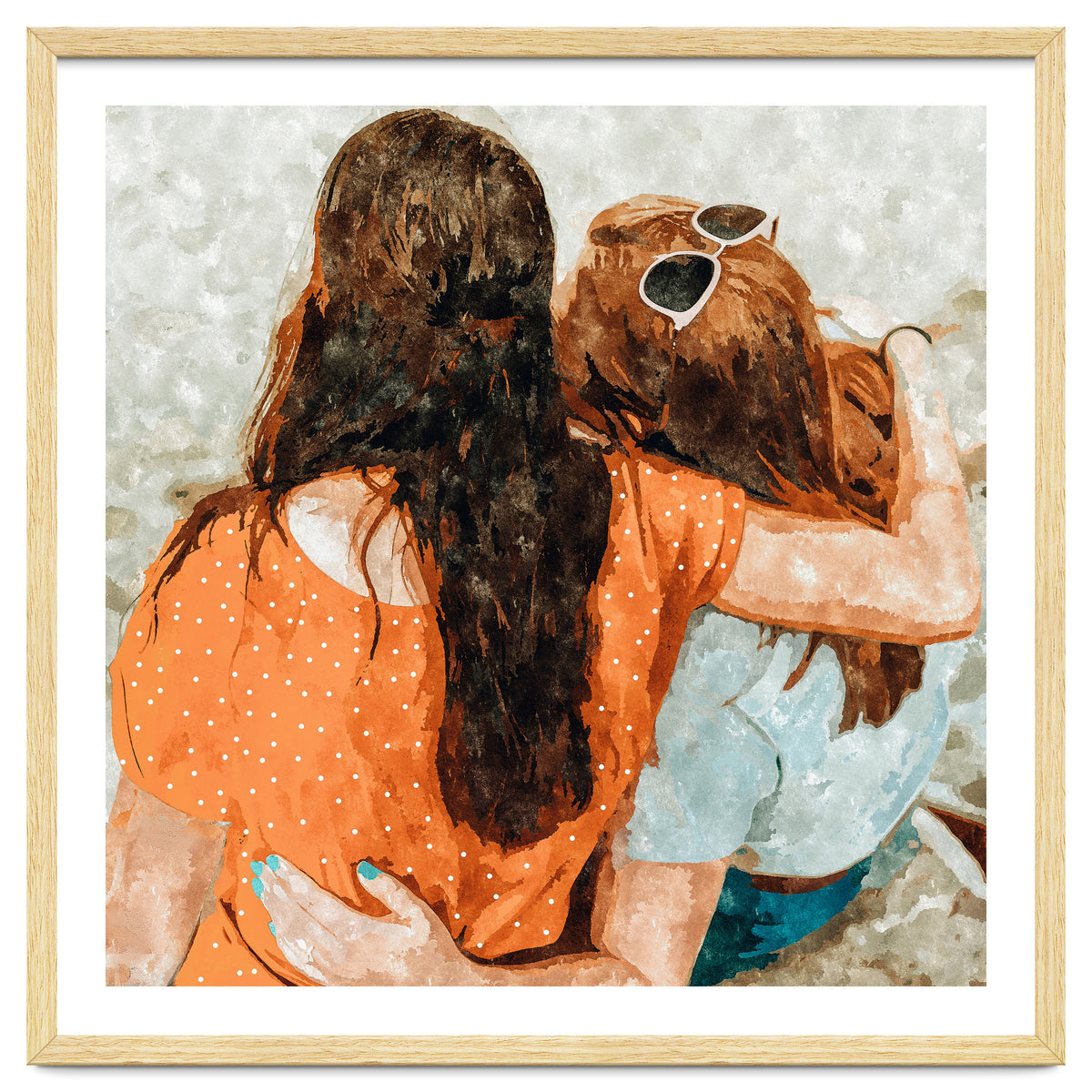 Soul Sisters | Modern Bohemian Friendship BFF Fashion | Friends Companion Summer Travel Painting
