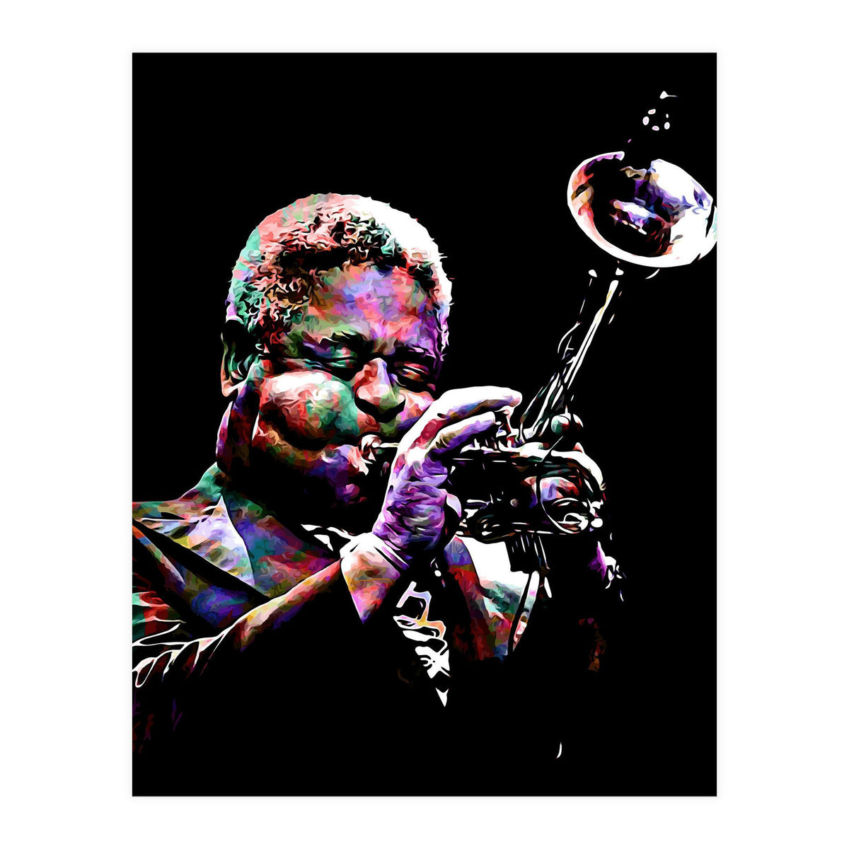 Dizzy Gillespie American Jazz Trumpeter Legend Colorful (Print Only)