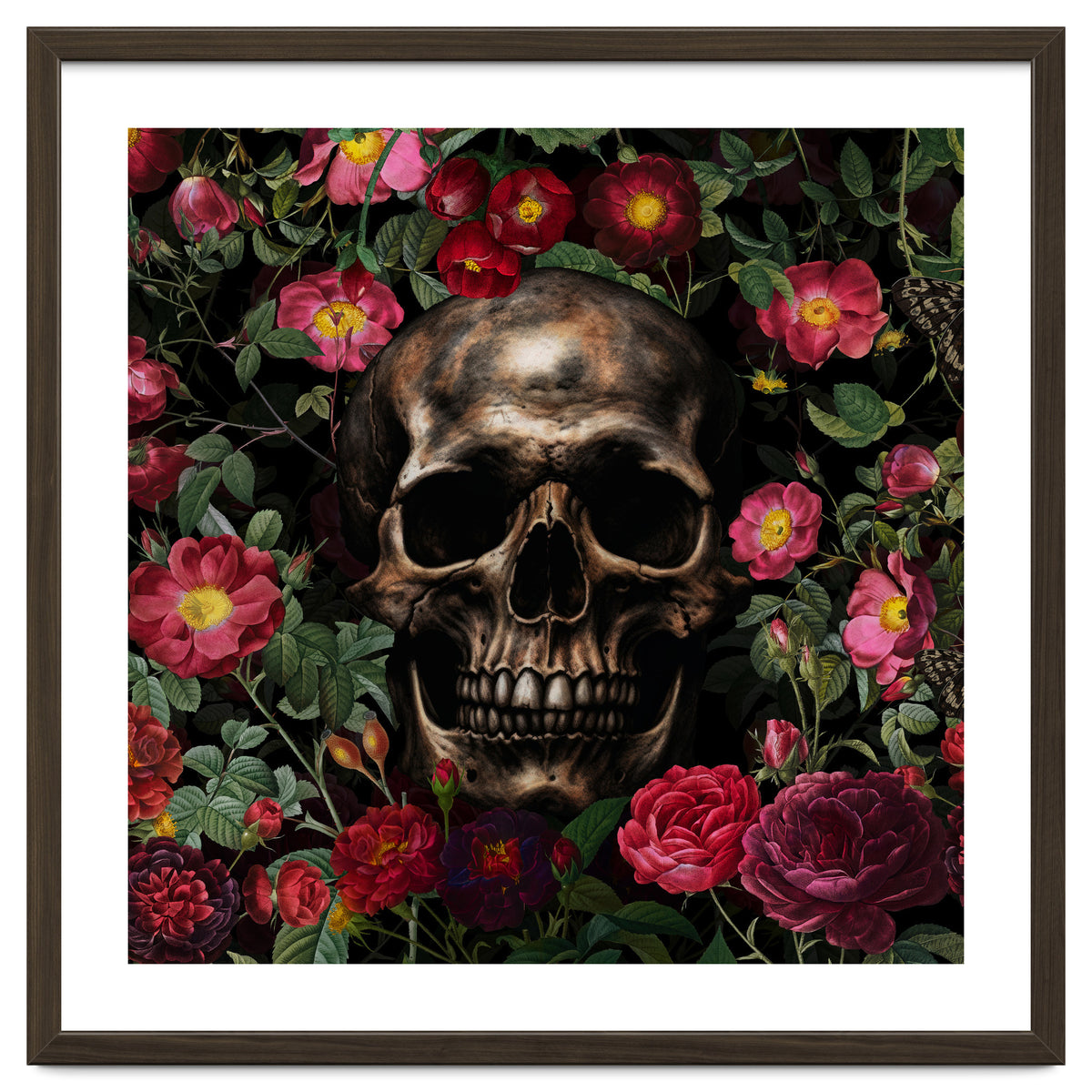Baroque  Skull And Roses Night Garden 1