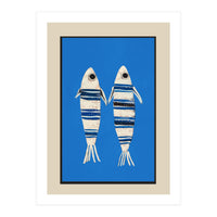Minimal Fish On Blue (Print Only)