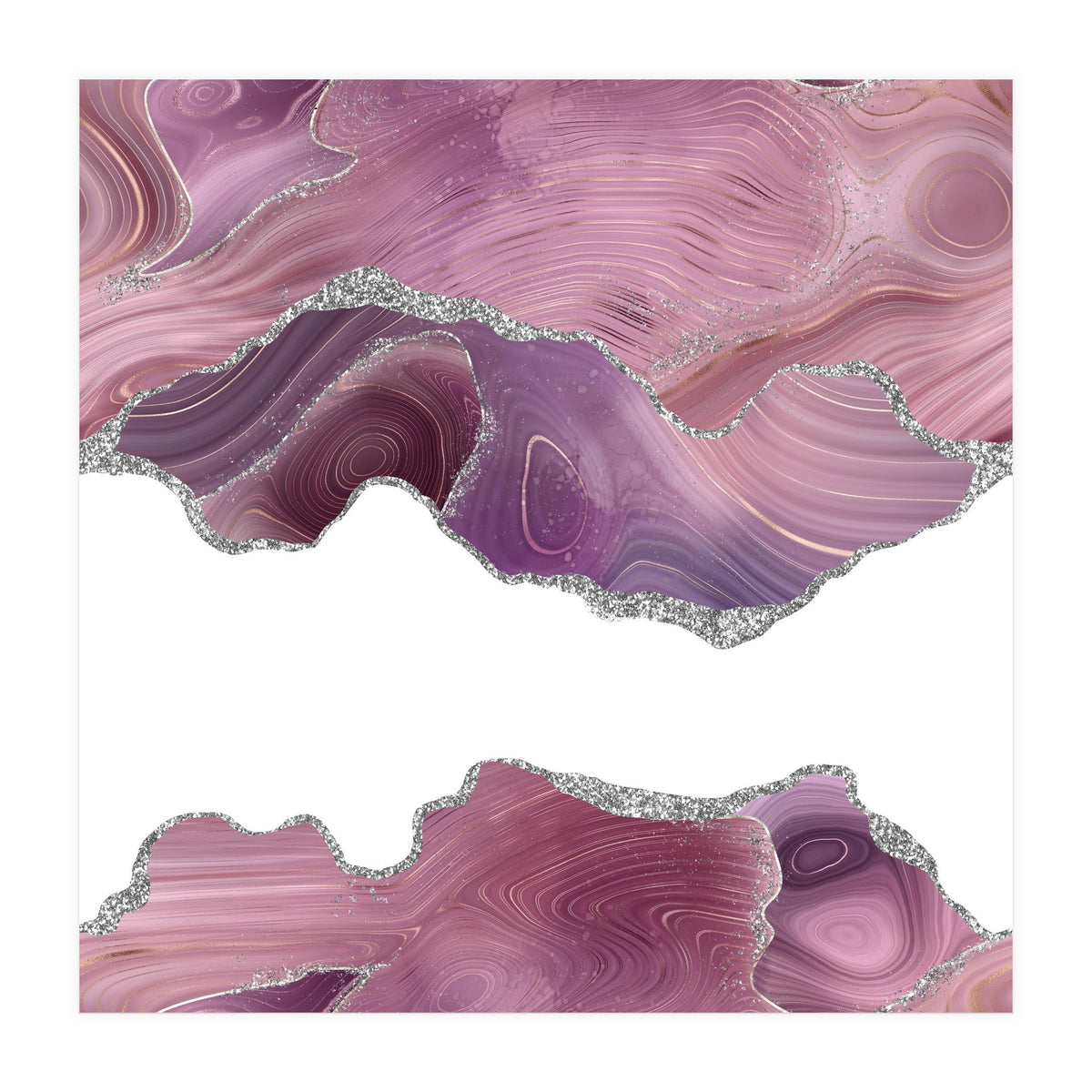 Mauve & Silver Agate Texture 07 (Print Only)