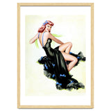 Pinup Girl Posing In Black Dress thumbnail