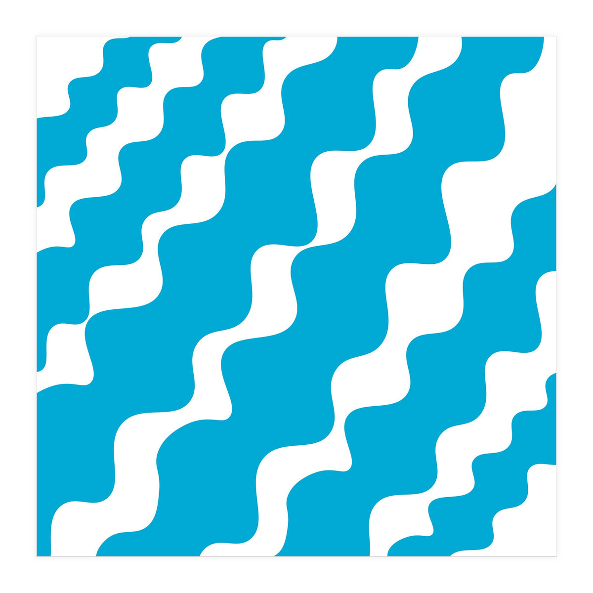 Slanting Blue Wavy Pattern (Print Only)