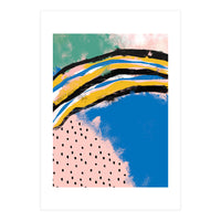 Abstract Pink Blue Dreamy Painting (Print Only)