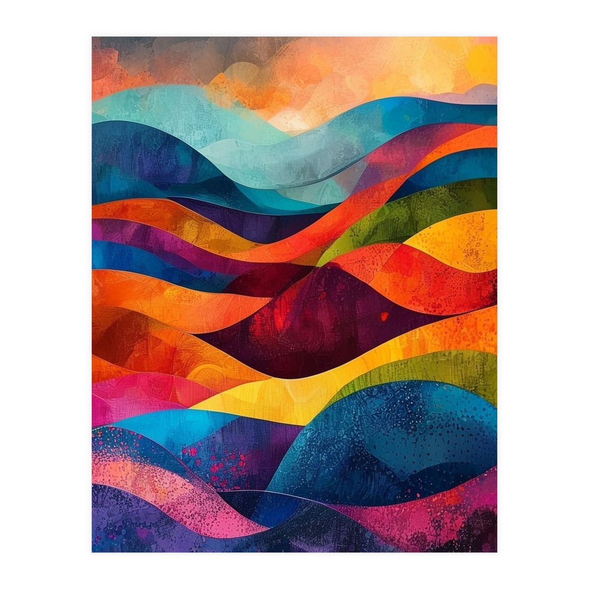 Abstract Rainbow Mountain Landscape (Print Only)