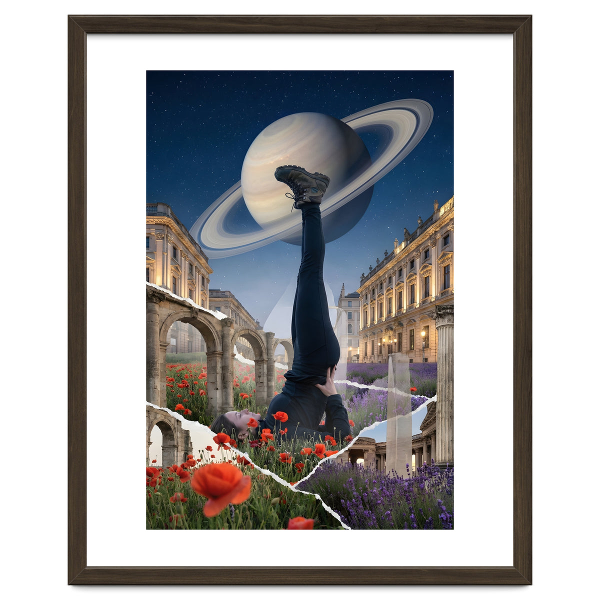 Cosmic Balance: Surreal Yoga in Ancient Dreamscapes