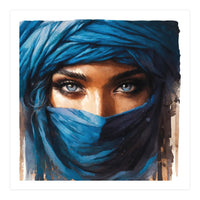 Blue Eyes Tuareg Woman Portrait (Print Only)