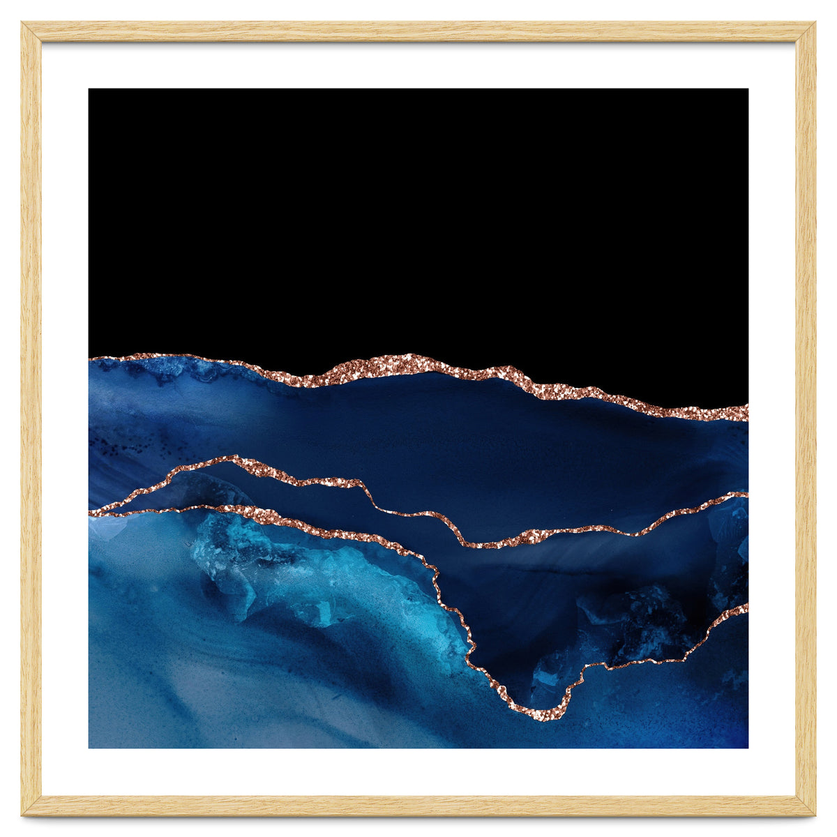 Navy & Rose Gold Agate Texture 07