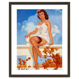 Beautiful Pinup Girl Posing On A Fence thumbnail