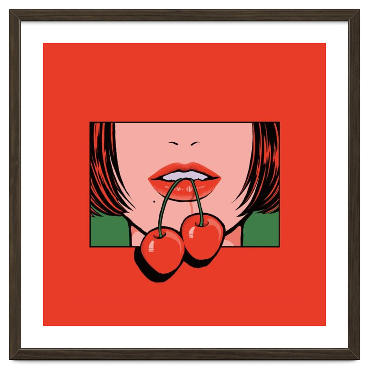 Pop Art Cherry Bold Lips With A Classic Design
