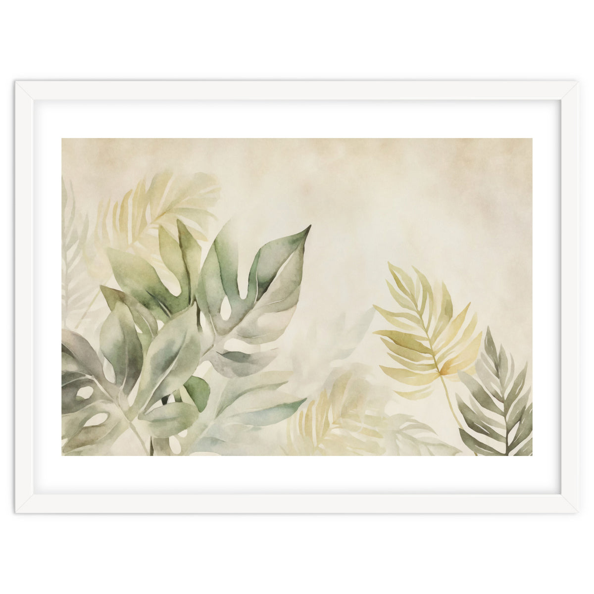 Gentle Leaf Tropical Whispers Watercolor Green