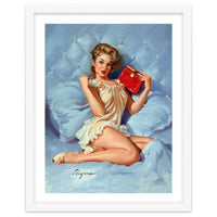 Pinup Sexy Girl Posing With Her Red Book