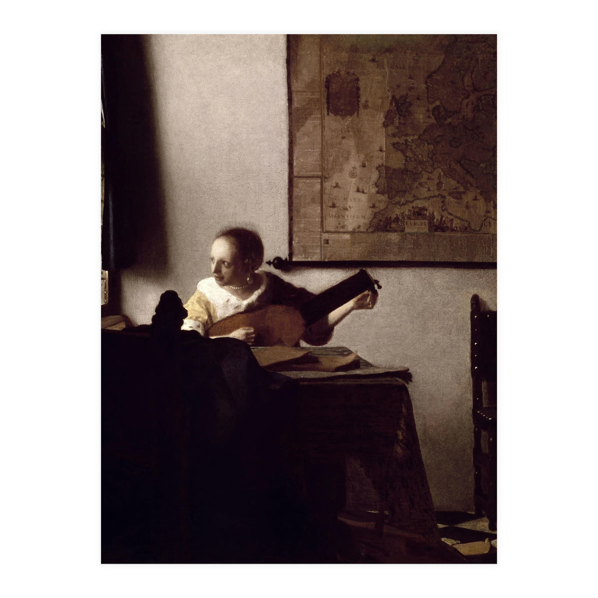 'The Lute Player', 1663-1664, Oil on canvas, 51,4 x 45,7 cm. (Print Only)