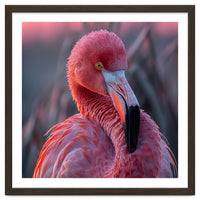 Pink Flamingo Bird Close Up Portrait