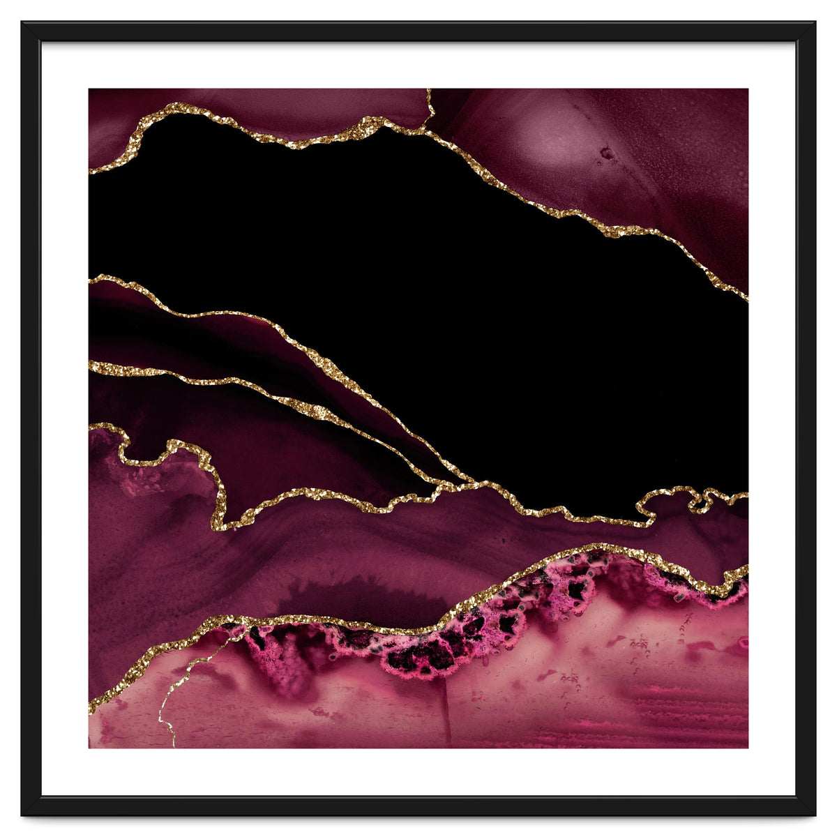 Burgundy & Gold Agate Texture 14