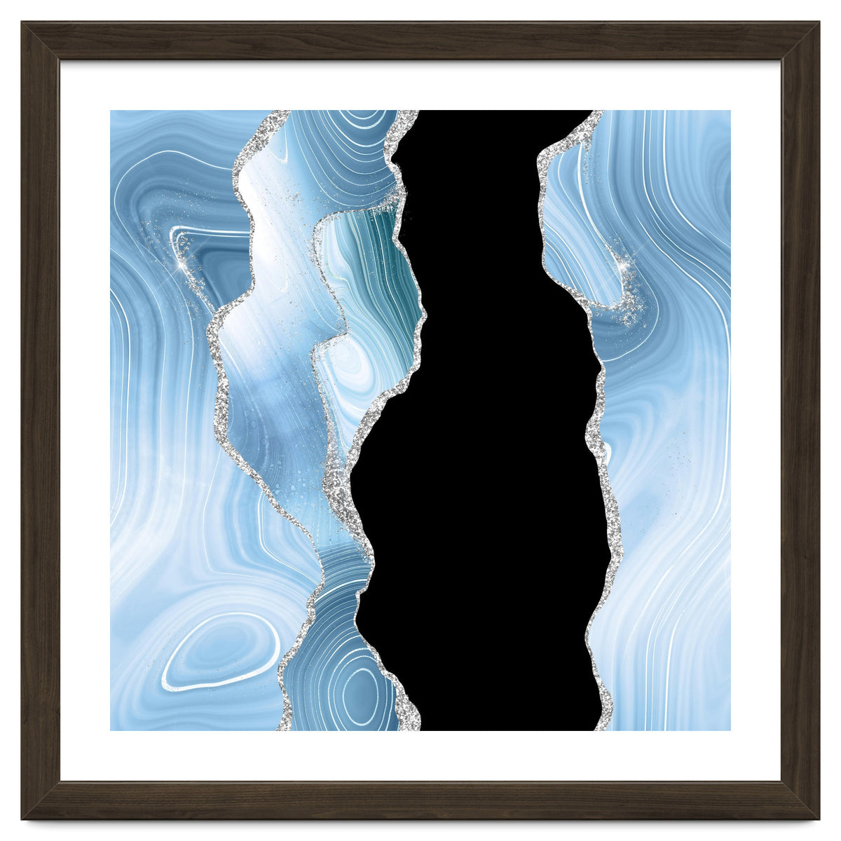 Blue & Silver Agate Glitter Texture 01