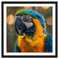 Blue And Gold Macaw Portrait Close Up