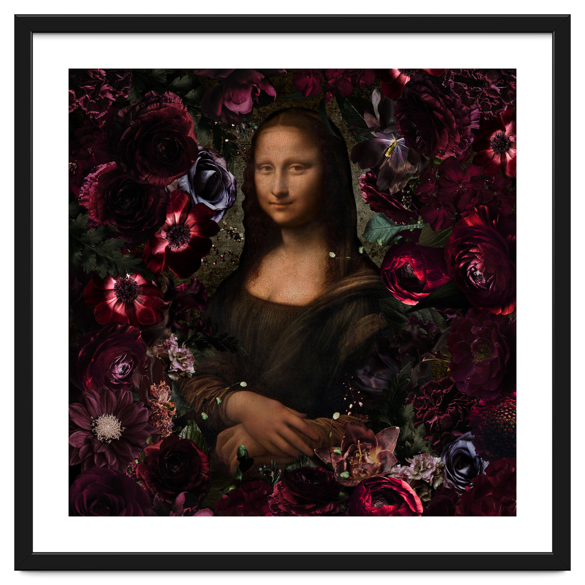 Mona Lisa And Dark Flowers