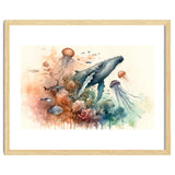 Whale And Jellyfish Watercolor thumbnail