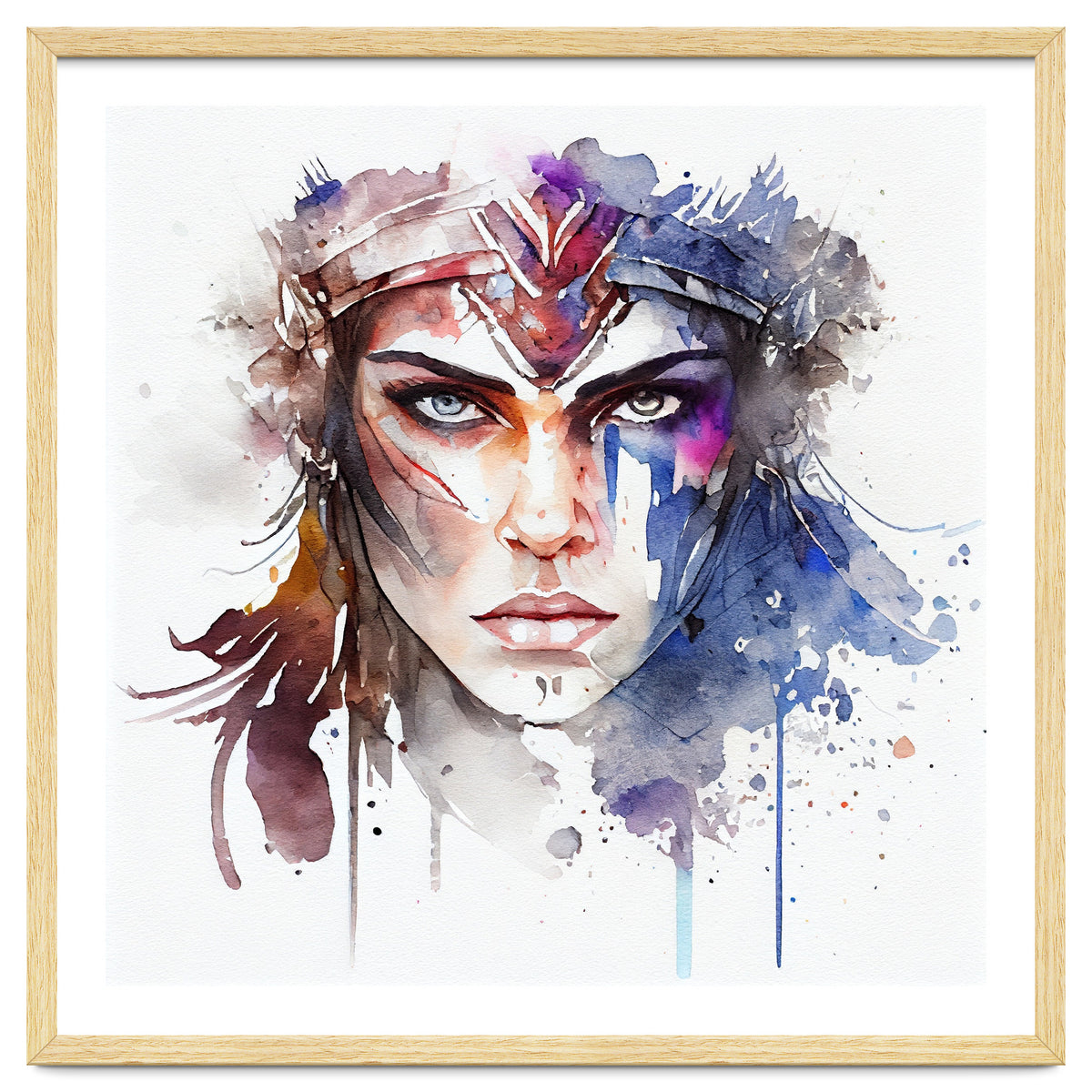 Watercolor Warrior Woman #1