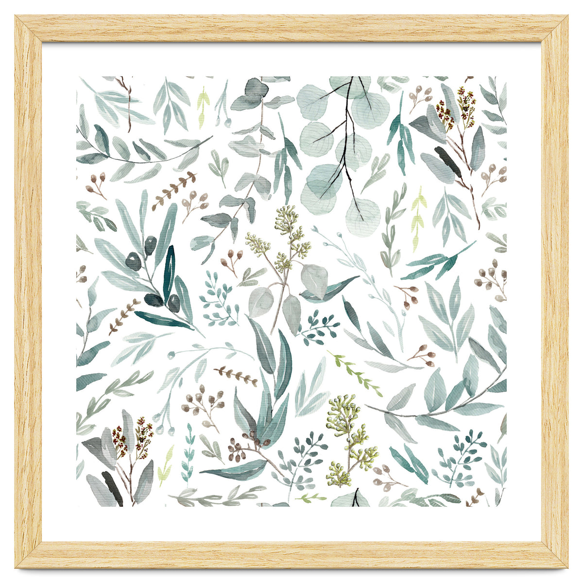 Eucalyptus Leaves Botanical Pattern