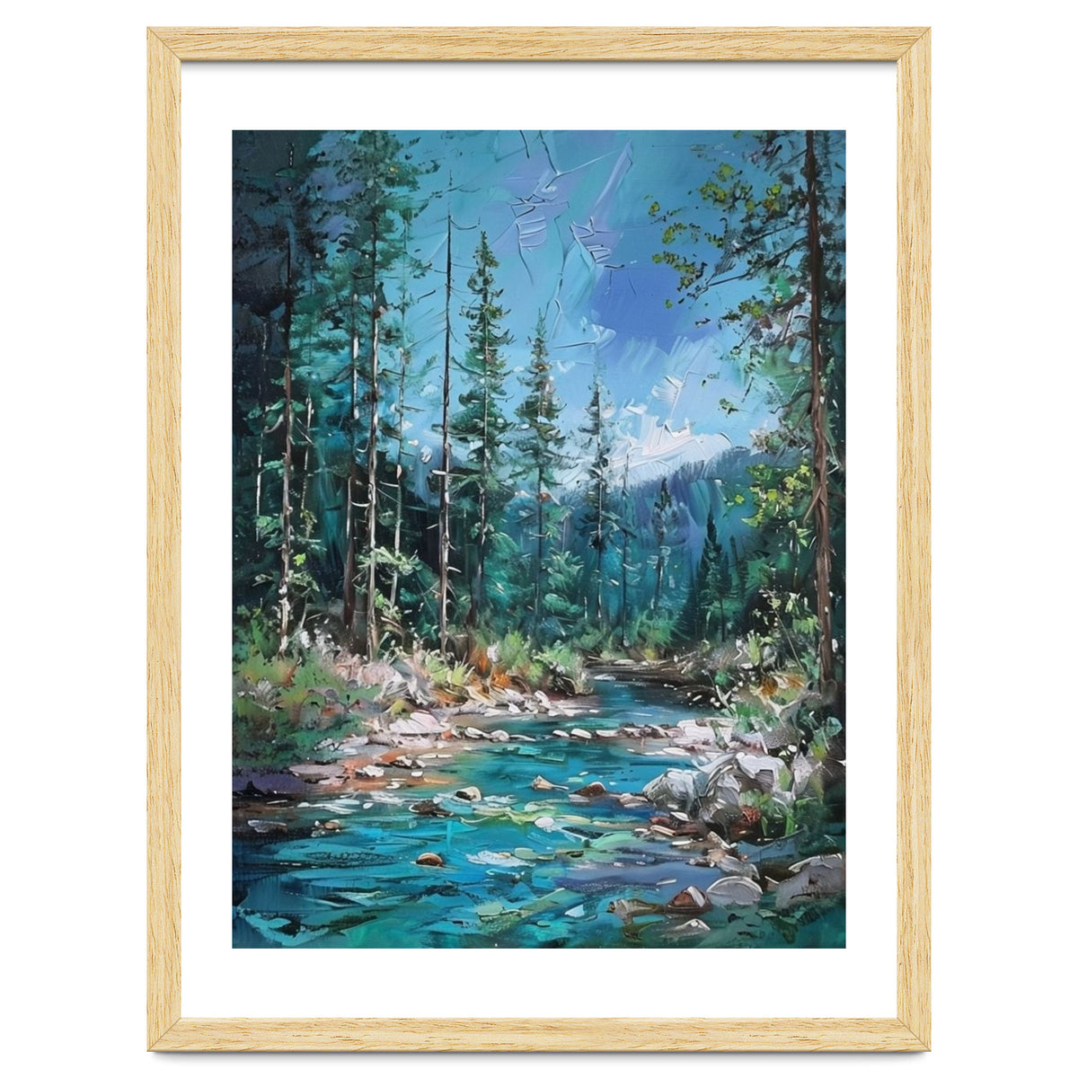 Whispers of the Azure Creek: A Textured Journey