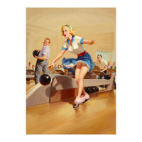 Sexy Pinup Girl On Bowling Incident (Print Only)