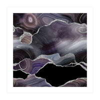 Black & Silver Glitter Agate Texture 01  (Print Only)