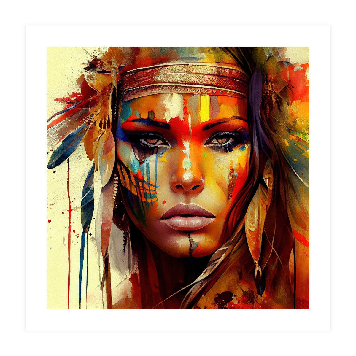 Powerful American Native Woman #6 (Print Only)