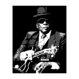 John Lee Hooker American Blues Guitarist in Grayscale (Print Only) thumbnail