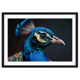 Close Up Peacock Head Blue Green Feather thumbnail