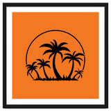 Palm Trees And Sunset in Black thumbnail