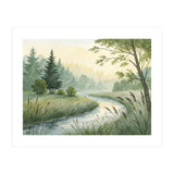 Misty Morning Riverbank: A Woodland Sanctuary (Print Only) thumbnail