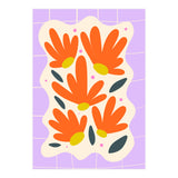 Modern Grid Floral Violet (Print Only) thumbnail