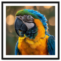Blue And Gold Macaw Portrait Close Up